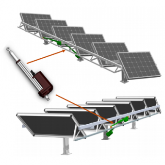 太陽光・火力発電追跡システムの電動プッシュロッド駆動装置